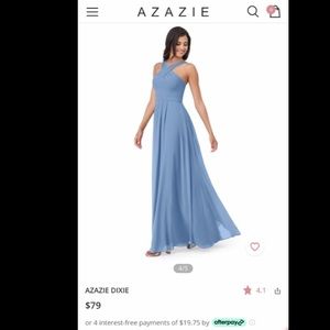 Azazie Dixie Bridesmaid Dress - Steel Blue